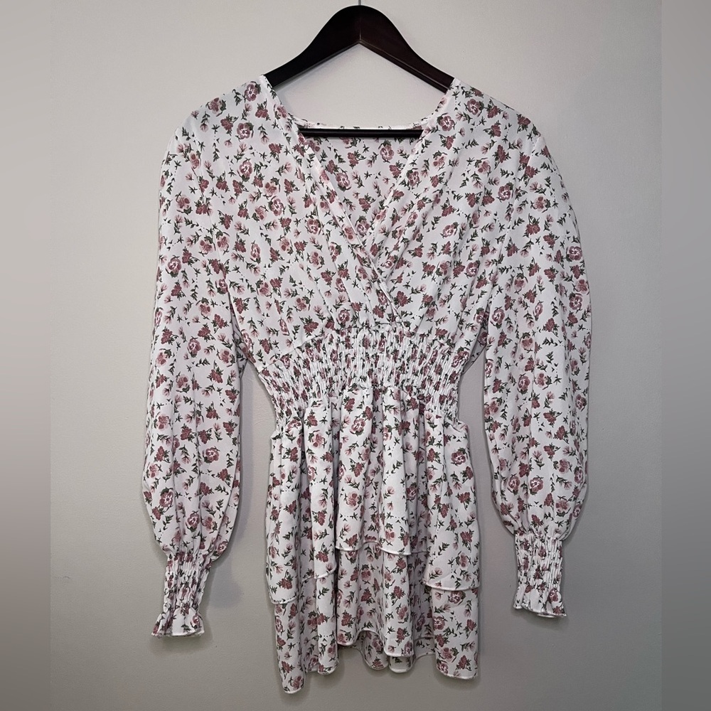 Cottagecore Women's Floral Peplum Top